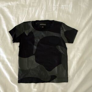 Emporio Armani Boys' Black & Olive Camo Tee